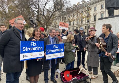 MPs at a Fix Streaming rally in Westminster, London