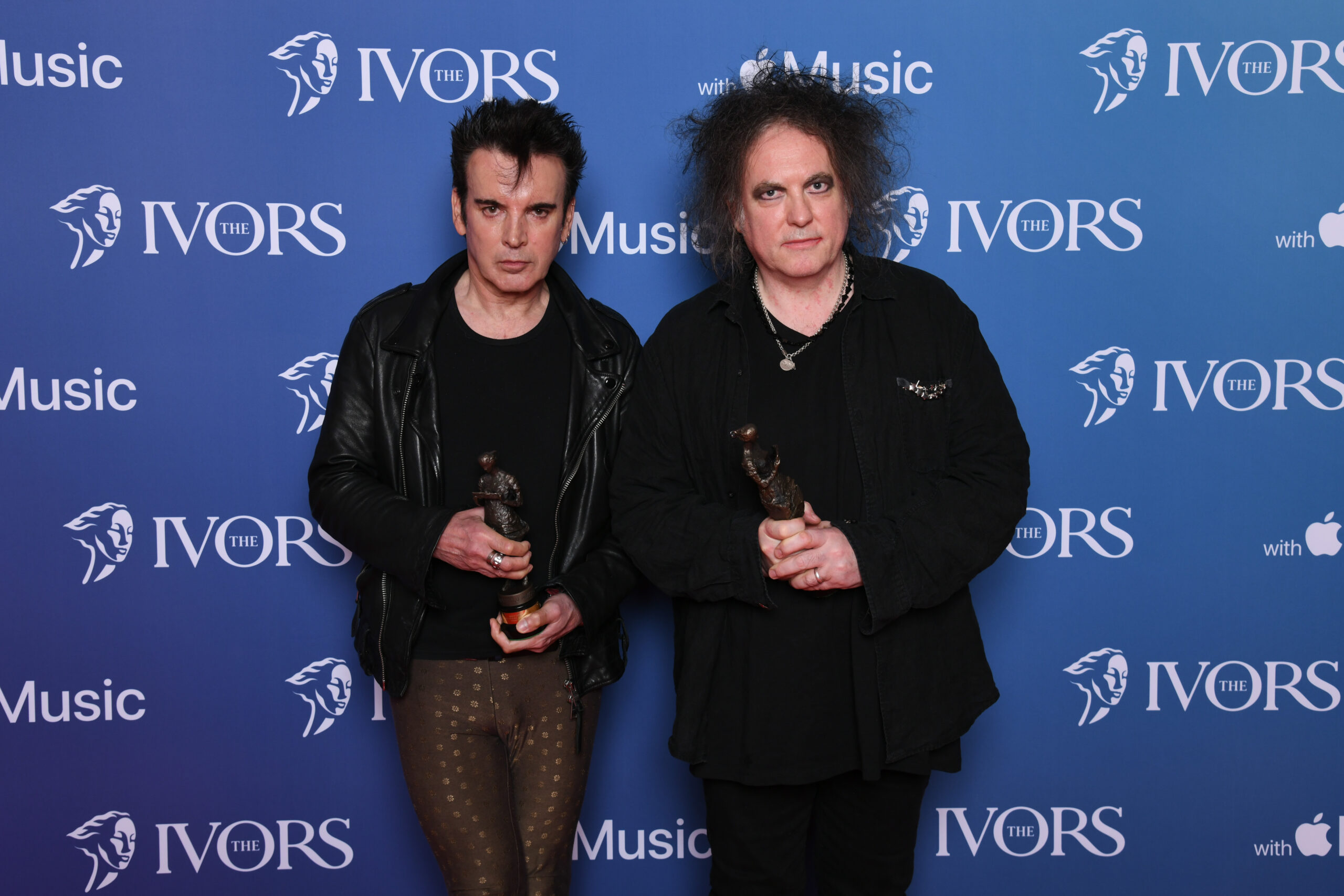 Robert Smith and Simon Gallup from The Cure at The Ivors 2022