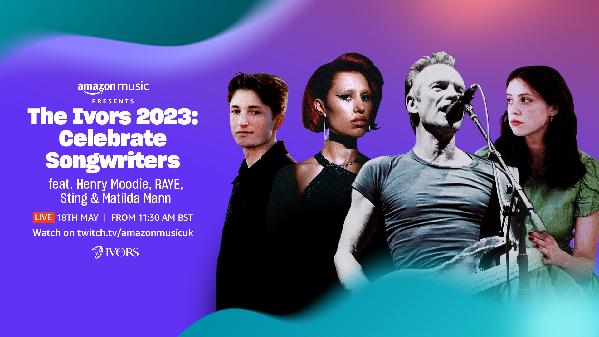 The Ivors 2023 livestream featuring Sting, Raye, Matilda Mann and Henry Moodie