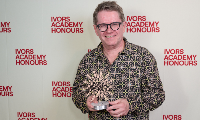 Kevin Brennan receiving an Ivors Academy Honour