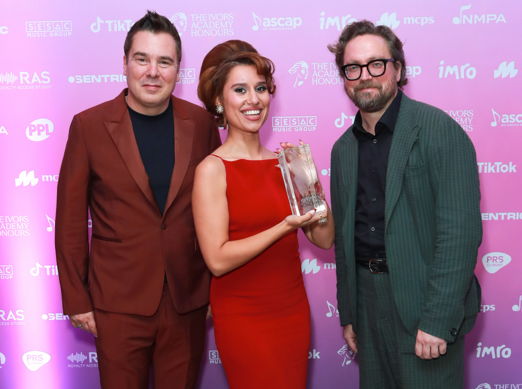 RAYE, Roberto Neri and Tom Gray at The Ivors Academy Honours 2025