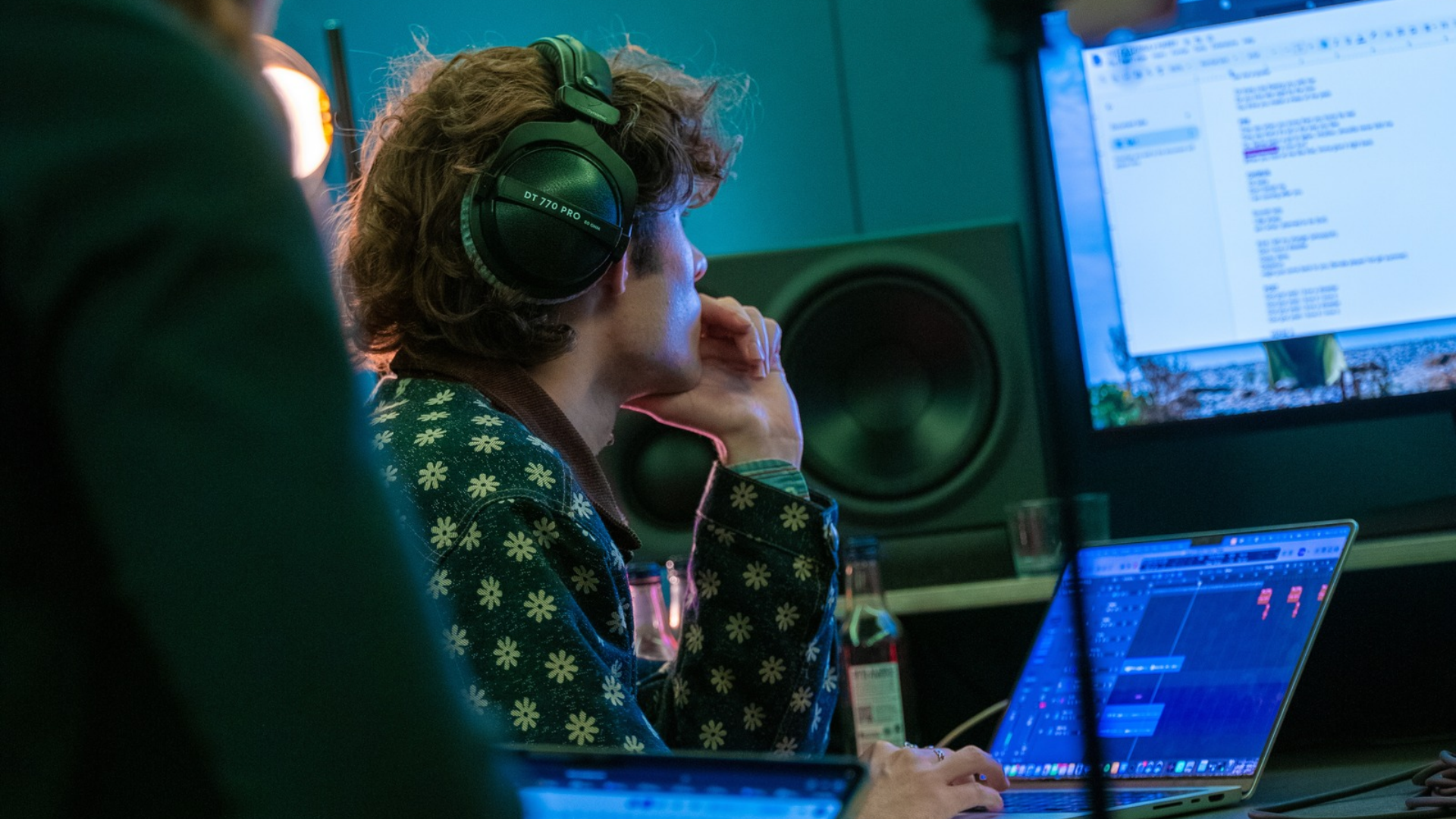 Composer looking at screen
